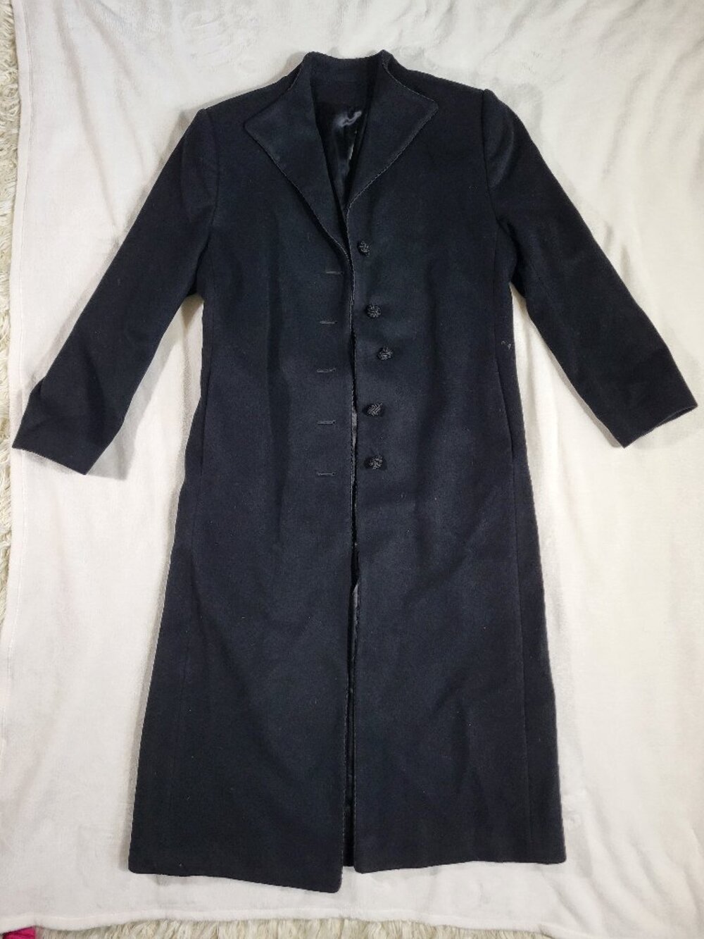 Fleurette Long Wool Cashmere Five Button Trench
